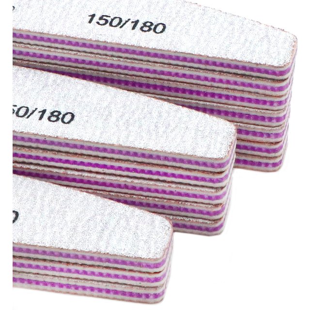 6Pcs Boat Nail Files Remove Gel Nail Polish Sanding File 150/180 Grit Grey Sandpaper Buffer Files For Manicure Nail Accessories