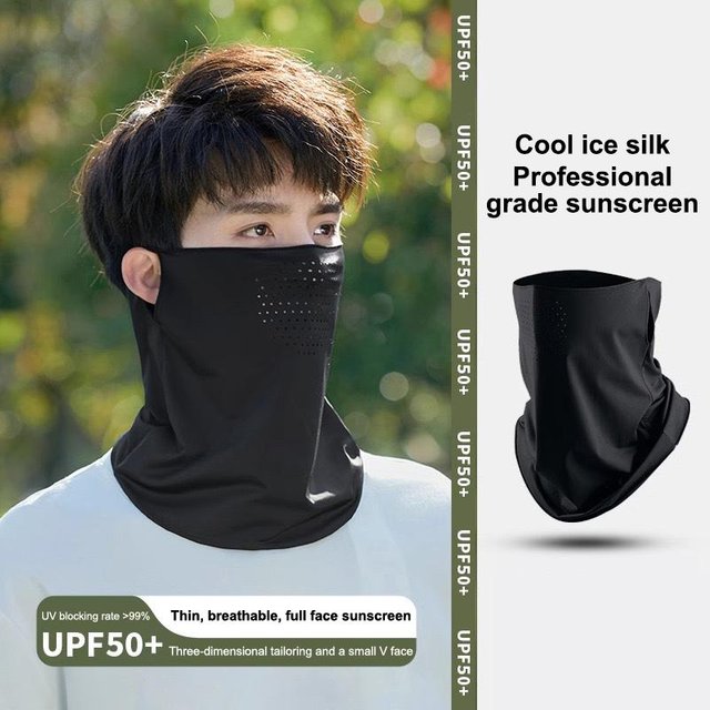 Ice Silk Face Cover UV Protection Breathable Cycling Neck Wrap Cover Anti-UV Unisex Fishing Sunscreen Face Mask Scarf