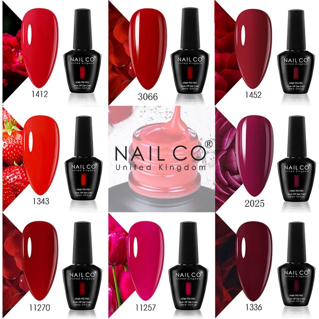 NAILCO Wine Red Color Series Gel Nail Polish Long Lasting For Manicure Semi Permanent Base Top Coat Nail Art UV LED Gel Varnish