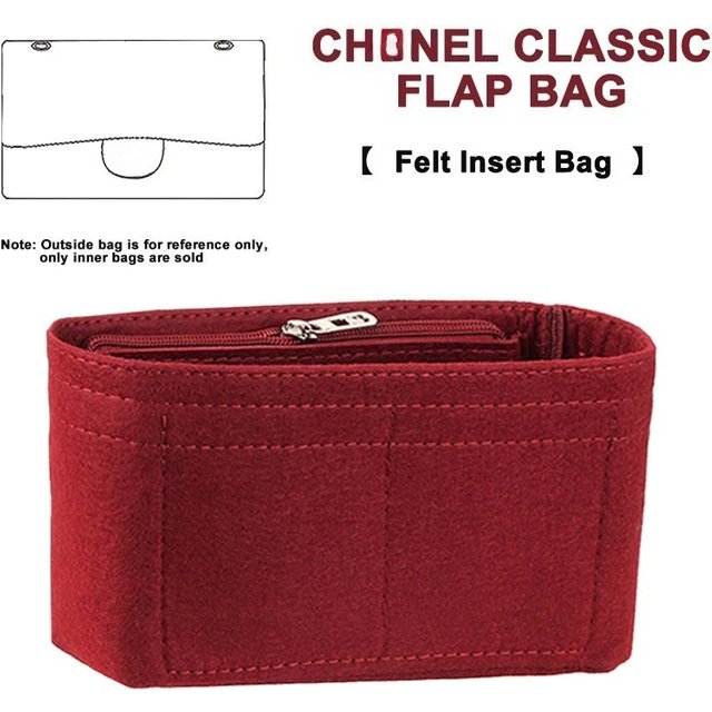 EverToner Fits for CF Classic Flap Bag Felt Cloth Insert Bag Organizer Travel Inner Purse Portable Cosmetic Bags