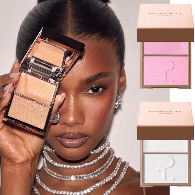 Partick Major Headlines Double-Take Creme & Powder Blush Duo Long-Lasting Face Makeup Natural Facial Coverage Powder TA Blusher