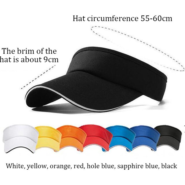 Empty Top Visor Cap Women Sunscreen Hats Man Cotton Cap Adjustable For Running Tennis Golf Unisex