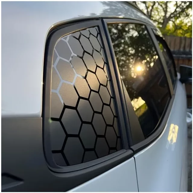 Universal Hexagonal Honeycomb Vinyl Car Sticker, Self-Adhesive Sunscreen Scratch Resistant Decal for Cars and Trucks Window