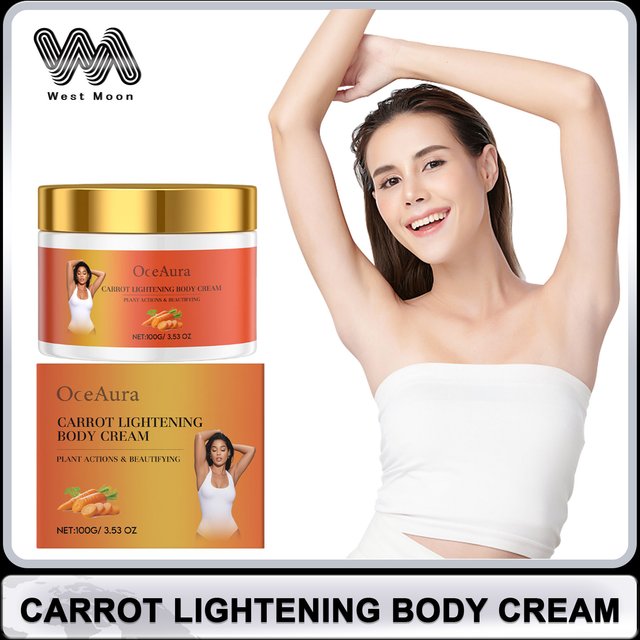 Carrot Body Cream Fade Dark Spots Lightening Melanin Brightening Skin Anti Acne Smoothing Antioxidation Moisturizing Body Lotion