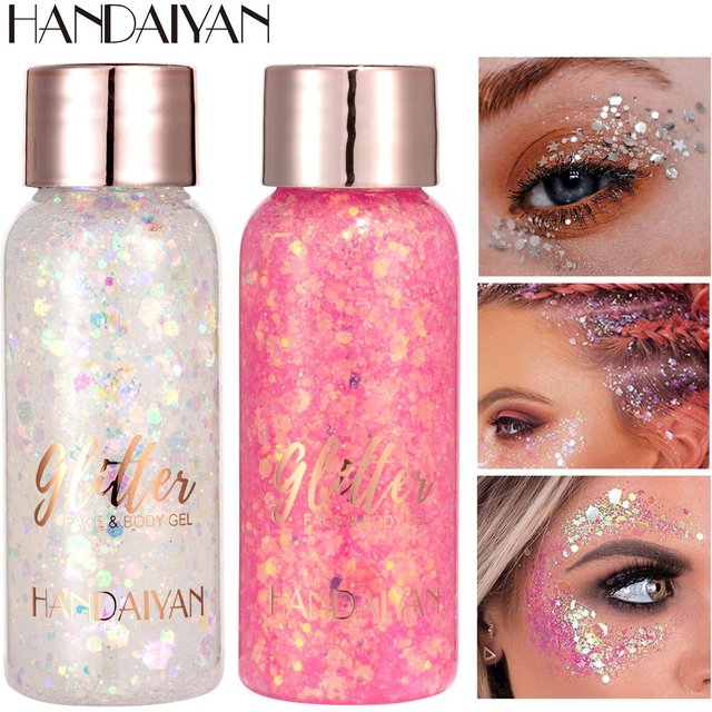 9 Shade Glitter Gel Long Wear High Pigment Sequins For Hair Eyes Face Body Nail Party Festival Makeup Art