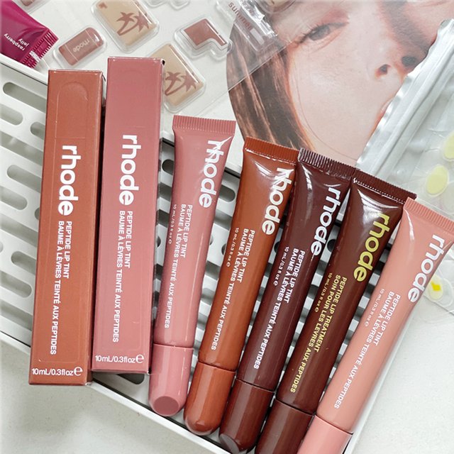 Hot Rhode Colada Honey Mango Lip Balm Peptide Smoothing Lip Gloss Waterproof Moisturizing Shimmer Lipstick Daily Care Makeup