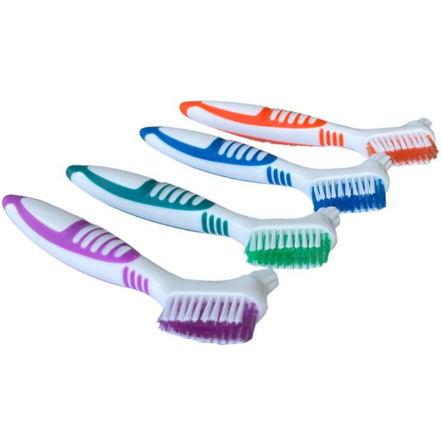 Denture Double-Sided Toothbrush Cleaning Brush, Denture Brush, Invisible Braces Orthodontic Retainer, Descaling Brush, 1 Piece