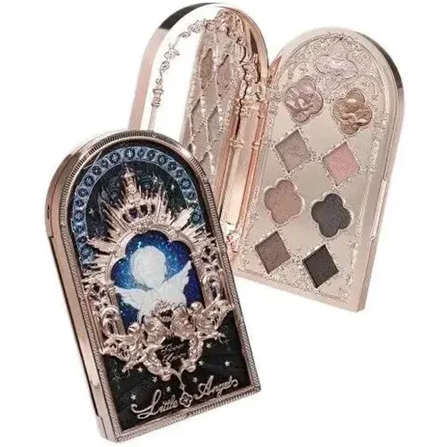 Little Angel Flower Knows Eyeshadow Palette Eye Glitter Make Up Palette Long Lasting 9 Color Eye Shadow For Girl And Women