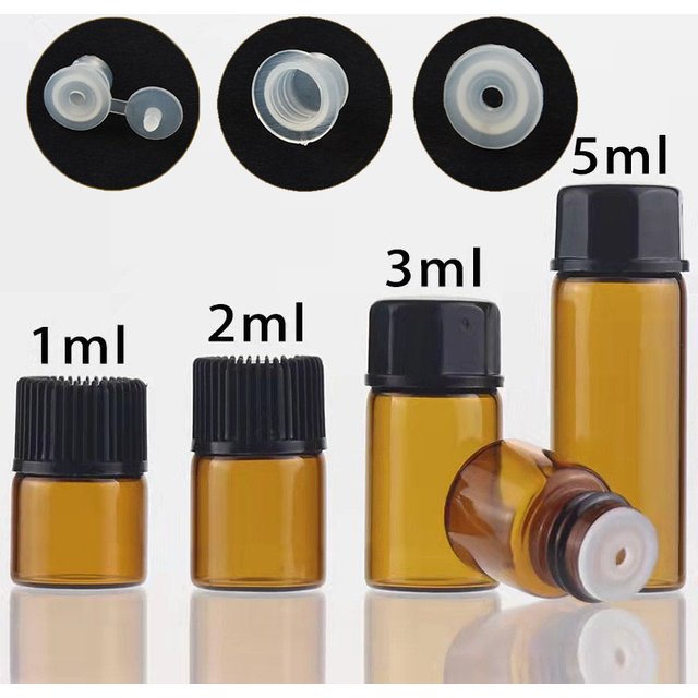 Mini flacons compte-gouttes vides en verre ambre, 10x1/2/3/5/10ML, huile essentielle, parfum,