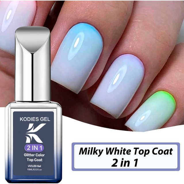Kodies Gel milchig weiß Dec klack UV Gel Nagellack 15ml Vernis Semi Permanent Finish Sealer Esmalte Farbe für Maniküre Nägel