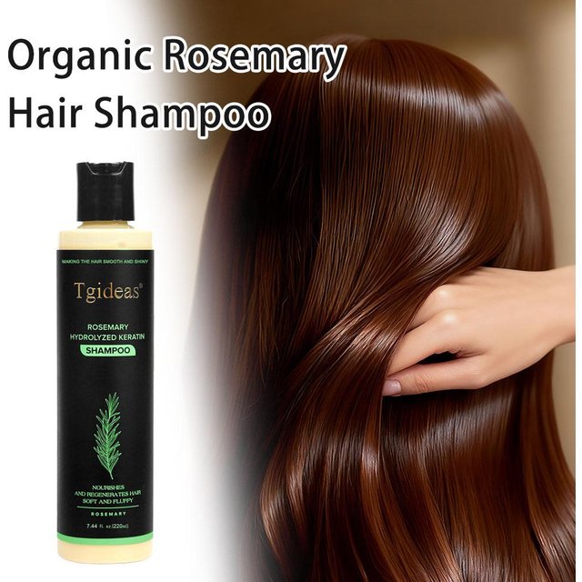 Tgideas Shampooing à la kératine et au romarin, soin nourrissant pour le cuir chevelu, réparation, cheveux doux et volumineux, soin de repousse pour cheveux clairsemés