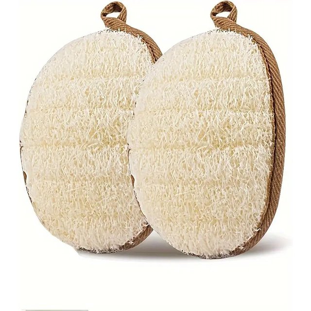 【Natural Loofah Body Scrubber Soft Exfoliating Sponge Shower Brush Cleaner Pad Body Skin Care Tool Bath Exfoliator Shower Puff】