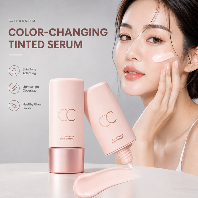 Color Changing Tinted Serum CC Cream Sunscreen Moisturizing Hydrating Formula Long Wear Facial Makeup Skin Care Beauty