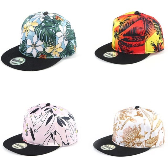 New Hip Hop Flat Brim Baseball Cap Hawaiian Digital Printing Coconut Tree Snapback Hat Summer Outdoor Sunscreen Sport Beach Caps