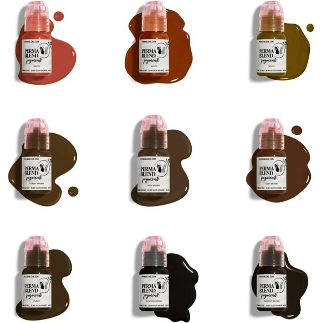 Pigments Perma Blend pour Tatouage et Maquillage Permanent (PMU) – Encre Espresso Brown Coffee – Fournitures Professionnelles Personnalisées pour Lèvres, Sourcils et Eyeliner – Changement de Couleur