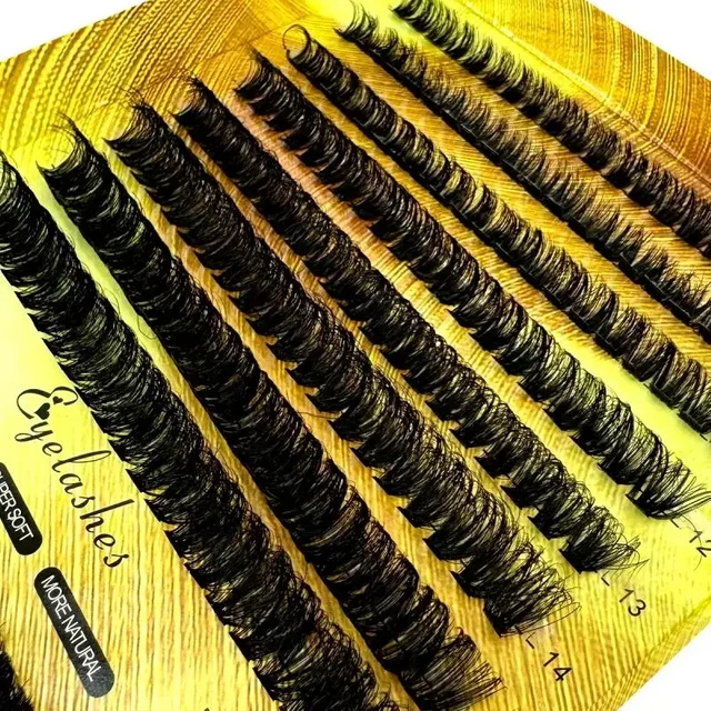HBZGTLAD 40D/60D/80D/100 Mixed Fluffy Extended Natural Thickening Artificial Mink 3D Russian Personal Makeup Eyelash Cluster Eye