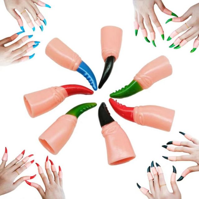 Halloween Party Witch Finger Nail Claws False Tooth Denture Props Witch Ghost Halloween Decor Makeup Cosplay Costume Accessories