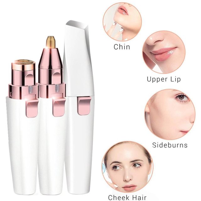 Rechargeable Electric Eyebrow Trimmer 2 in 1 Mini Portable Hair Remover Face Nose Bikini Body Women Grooming Kit Skin Care Tools