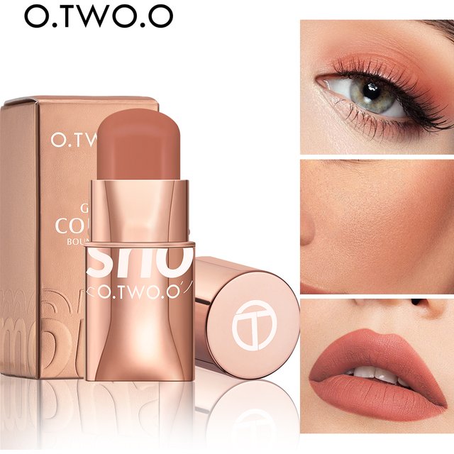 O.TWO.O rouge à lèvres Blush Stick 3 en 1, teinte pour les yeux, les joues et les lèvres, crème