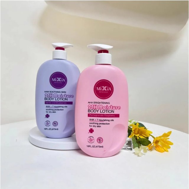 Vanilla Pomegranate Body Lotion 24 Hours Deep Moisture Lightweight & Non-Greasy AHA Brightening Skin Care Product 473ml