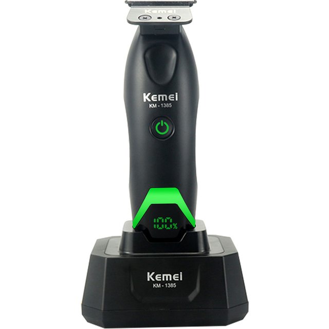 Kemei KM-1385 Professional Hair Cutter for men T-Blade 7500RPM 5W DC Motor with Dock LED Display Hair Clipper Hair Trimmer