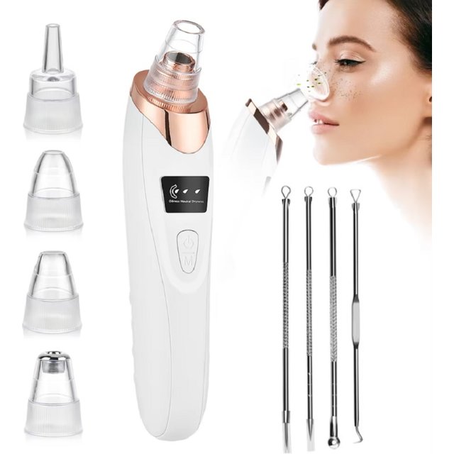 Rechargeable Portable Blackhead Remover Face Vacuum Nose Pore Cleaner Extractor Skin Care Tool
