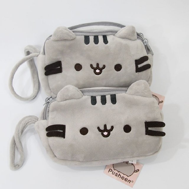 Kawaii Pusheen Fat Cat Cartoon Pencil Case Large Capacity Student Stationery Bag Portable Pen Storage Pouch Cosmetic Bag Gifts
