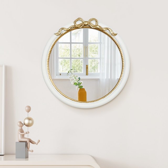 European Retro Bow Makeup Mirror Wall Aisle Decorative Mirror Photo Props Family Decorations Espejos Decorativos De Pared