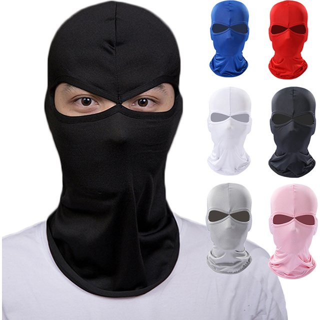 2 Hole Balaclava Motorcycle Face Mask Moto Helmet Bandana Hood Ski Neck Full Face Mask Windproof Face Shield Men's Biker Mask