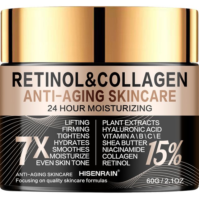 HISENRAIN Retinol Collagen Face Cream - Anti-Aging Intense Moisturizer, Reduce Wrinkles Fine Lines & Firm Skin.
