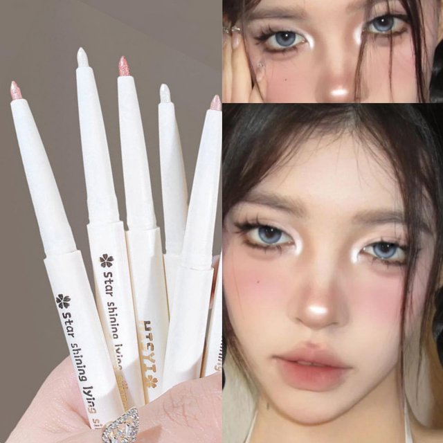 Stylo surligneur de paupière blanc diamant pour éclaircir les yeux, Eyeliner doré, bâton de fard à