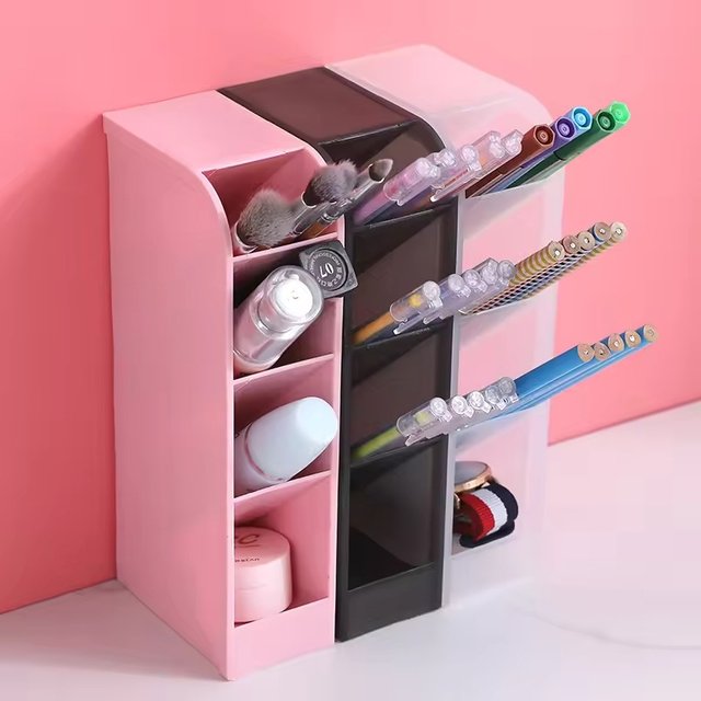 Desktop Cosmetic Brush Storage Holder For Cosmetic Brush Pens Creative Desktop Storage Gear Stable Base For Stationery Kit Set