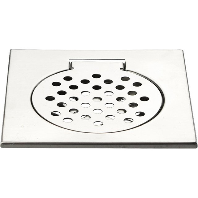 15x15cm 304 Stainless Steel Square Shower Grate Waste Tile Insert Square Floor Deodorant Floor Drain Kitchen Bathroom