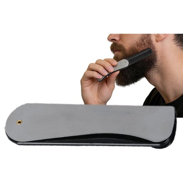 Portable Men Pocket Comb Stainless Steel Pocket Size Beard Mustache Comb Combing Barber Hair Clipper Comb Hair Styling Tools