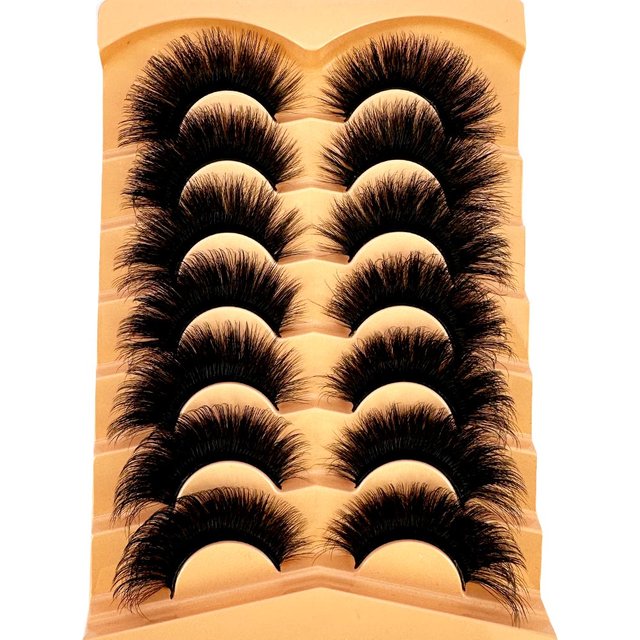 NEW 7pairs Fake Eyelashes Thick Long False Eyelashes Dramatic Lashes 3D Faux Mink Eyelashes Wholesale Full Strip Lashes Makeup