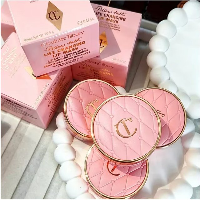 CT Pillow Talk Lip Mask Pink Tones Strawberry Flavor Wrinkle Reduction Hydrating Ice Cream Texture Non-greasy Natural Makeup