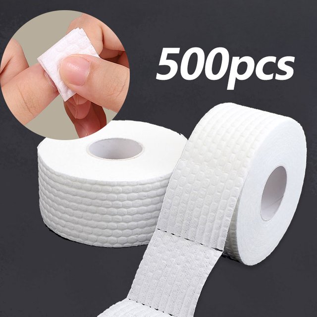 500/300Pcs Professional Lint Free Nail Art Gel Polish Remover Cotton Pad Nail Wiping Cotton Cosmetic Manicure Cleaning Tools
