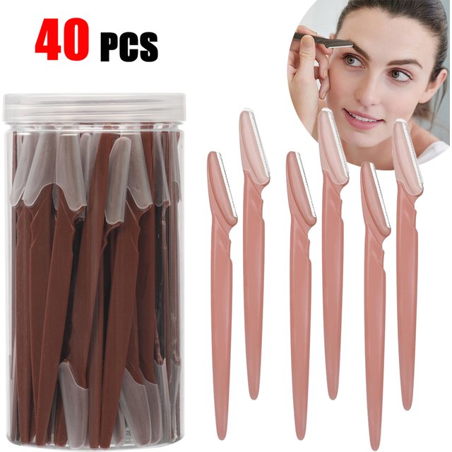 5/10/30/40Pcs Eyebrow Trimmer Face Blade Shaver Portable Eye Brow Epilation Hair Removal Safety Eyebrow Cutting Makeup Tools
