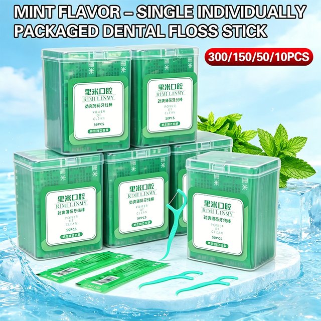 Individually Wrapped Mint Floss Picks High Tension Fine Smooth Floss Sticks Portable Daily Teeth Gap Cleaning Oral Care