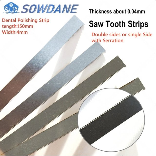 Dental Whole Strip with Serrated Edge Teeth Whitening Polish Material 4mm Metal Polishing Stick Polishing Strip with Serration