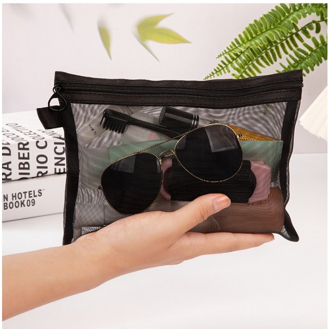 1/3pcs Mesh Clear Cosmetic Bags Small Large Black Makeup Bag Portable Travel Toiletry Organizer Case Lipstick Storage Pouch