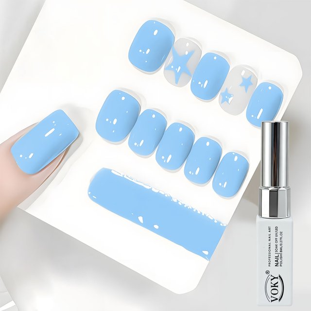 VOKY New Baby Blue Gel Nail Polish, UV-curable, nail salon art, essential for professional nail salons, essential for beginners