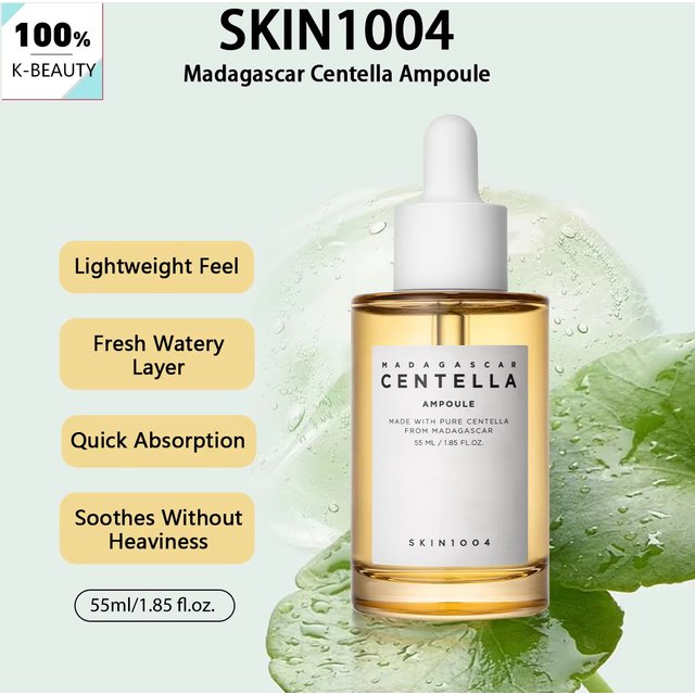 SKIN1004 Korean Madagascar Centella Ampoule Serum 55ml Lightweight Fast Absorb Non Sticky Calm Irritated Acne Prone Skin Makeup