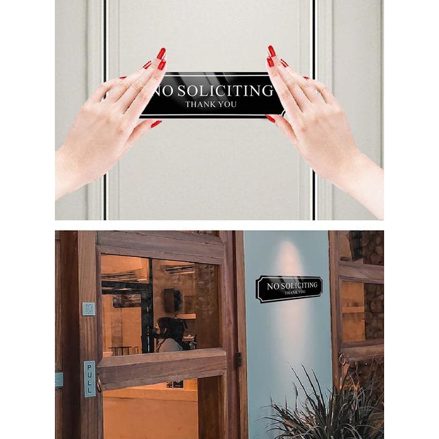 Acrylic Plate Declined Advertising Home Portal Warning Signs Waterproof Sunscreen No Soliciting Warning Signs