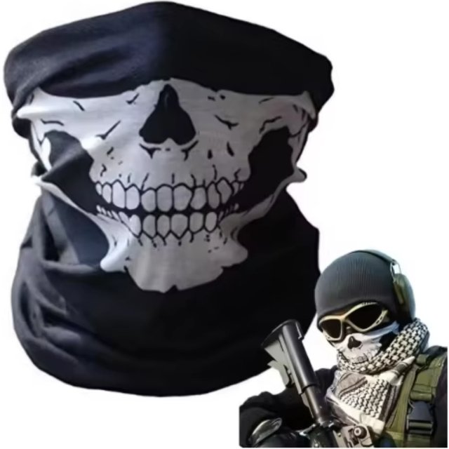 1pc Motorcycle Scarf Face Mask Shield Skull Ghost Face Riding Balaclava Outdoor Winter Warm Bike Head Face Mask Shield
