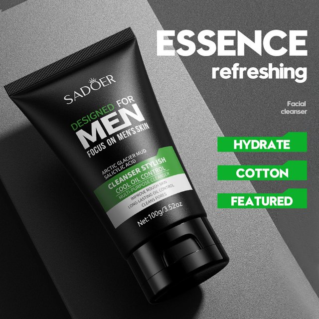 Deep Cleansing Facial Cleanser for men Oil Control & Moisturizing Blackhead Removal & Pore Minimizer Acne Scar Care & Gentle