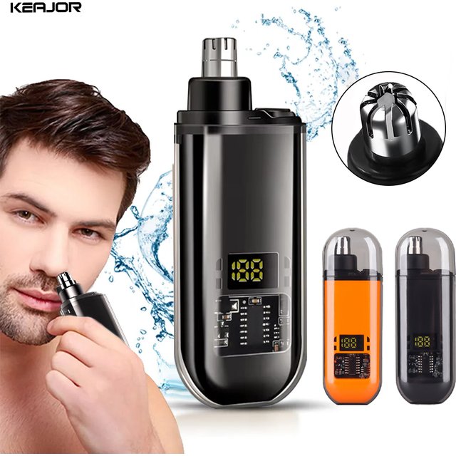 Electric Nose Hair Trimmer Mini Nose and Ear Hair Clipper Rechargeable Eyebrow Shaving Razor Portable Nose Hair Remover for men