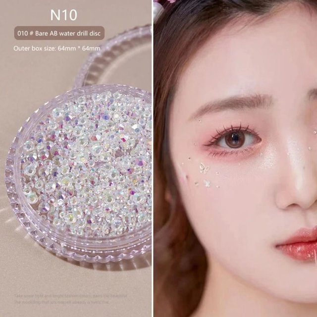 1 Box Butterfly Face Makeup Decorative Patch Flower Pearl 3D Rhinestones Sticker Adhesive Glitter Eyes Face Facial Sticker