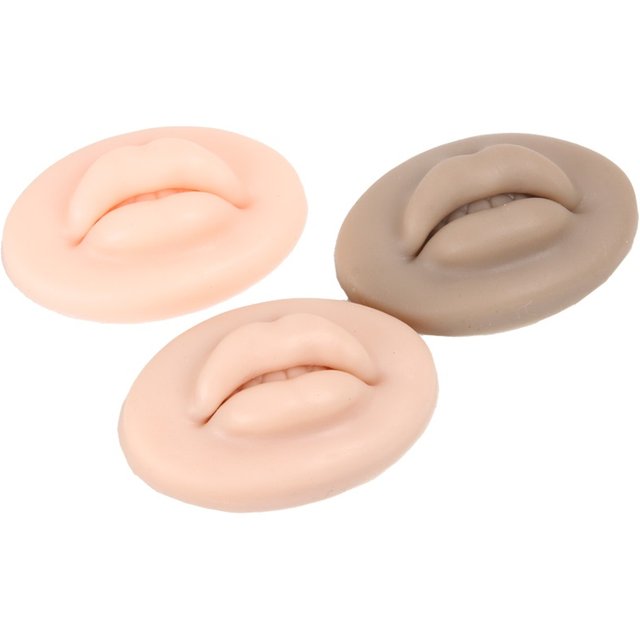 Microblading Supplies 5D Silicone Lip Shape Practice Skin With Teeth Reuseable Training Skin For Lip Blush Permanent Makeup