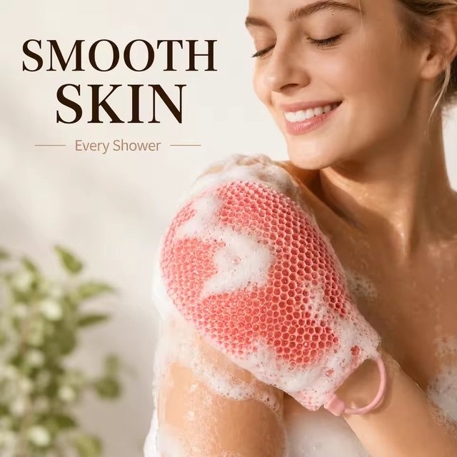 New Honeycomb TPU Exfoliating Shower Glove - Quick-Drying Body Scrubber Sponge for Bathroom
